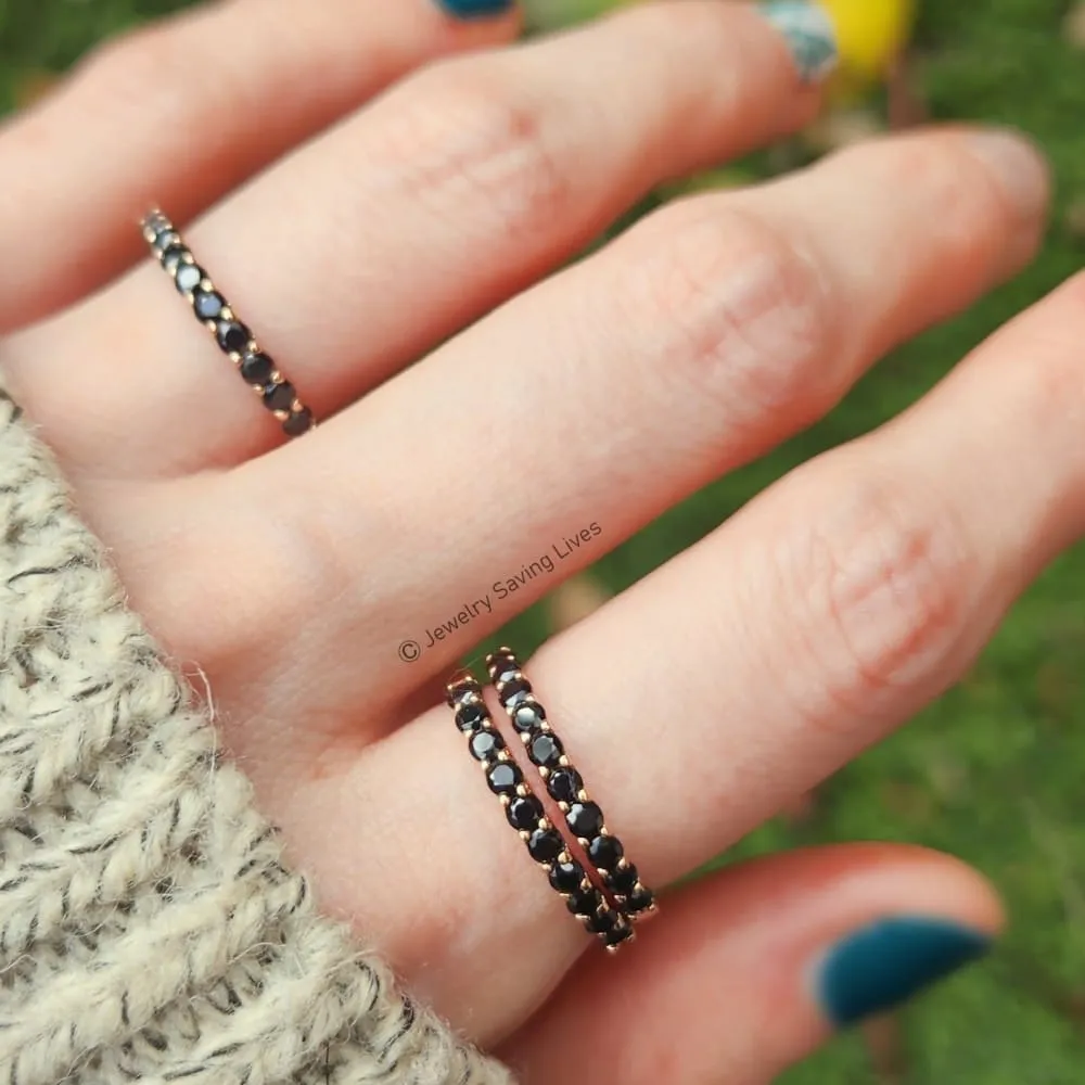 Onyx Half Eternity Band