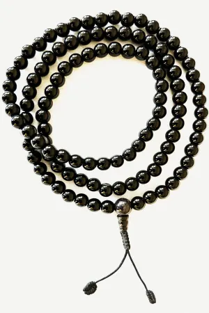 Original 8 mm Black Onyx Semi-precious Stone Mala Necklace