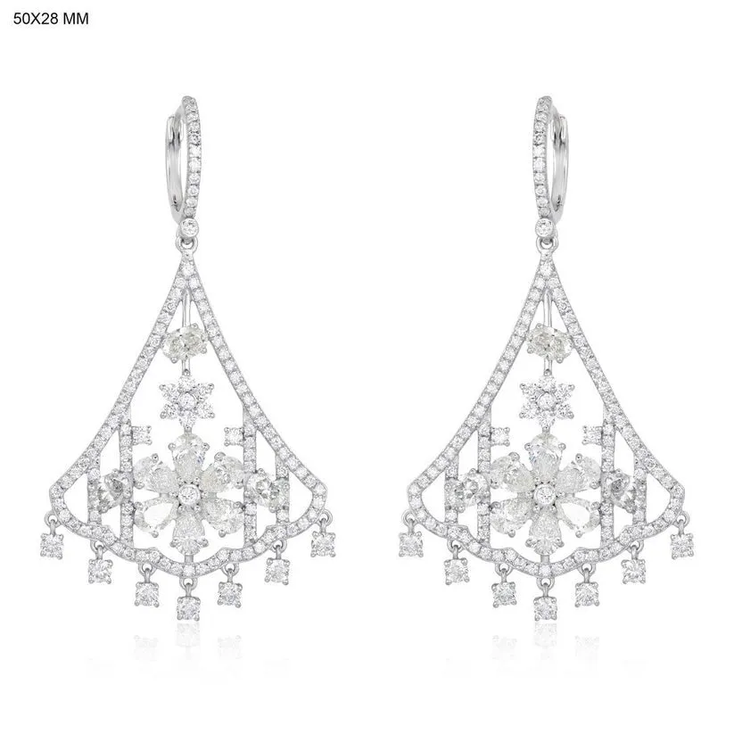 Ornate Elegance Diamond Drops Earrings