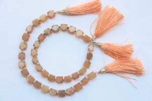 Peach Moonstone Fancy Shape faceted beads