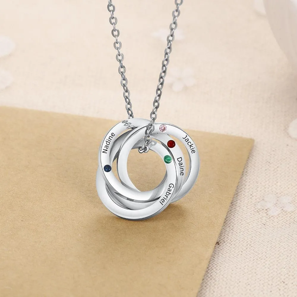 Personalized 4 Name Engraving Necklace