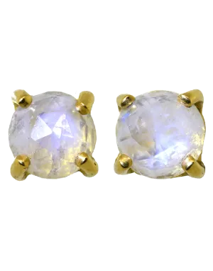 Rainbow Moonstone Stud Earrings
