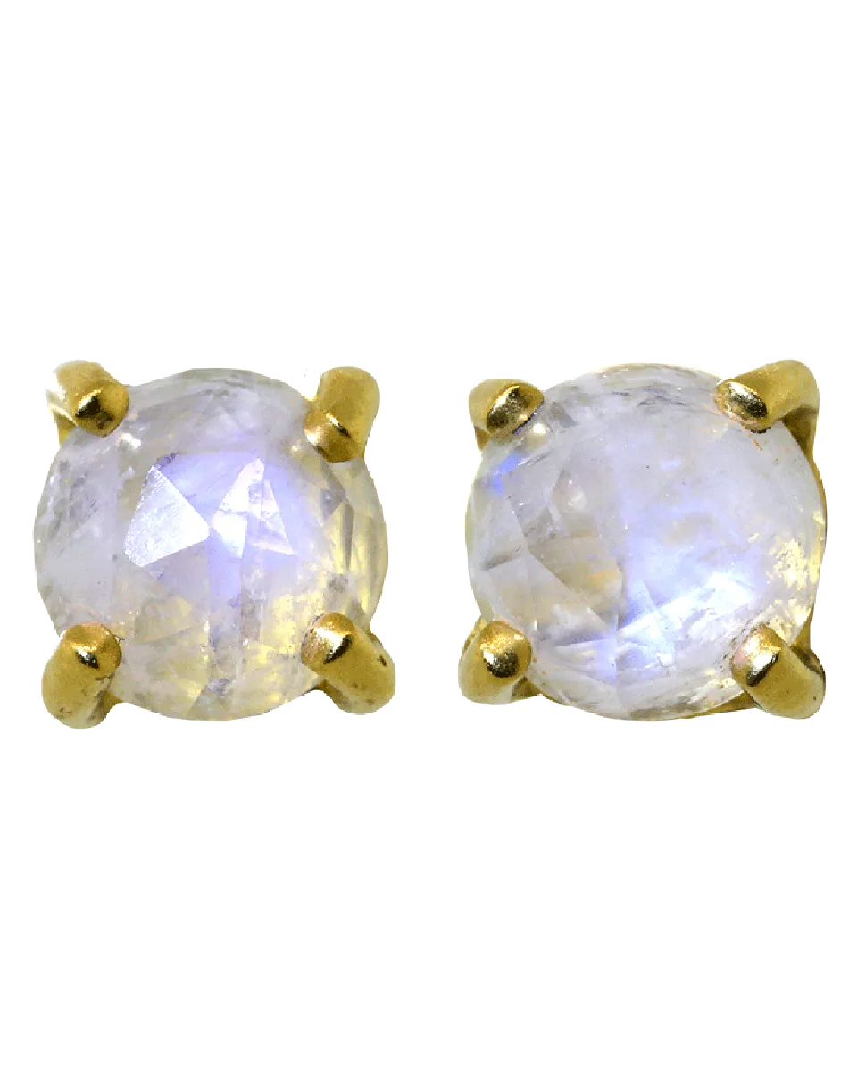Rainbow Moonstone Stud Earrings