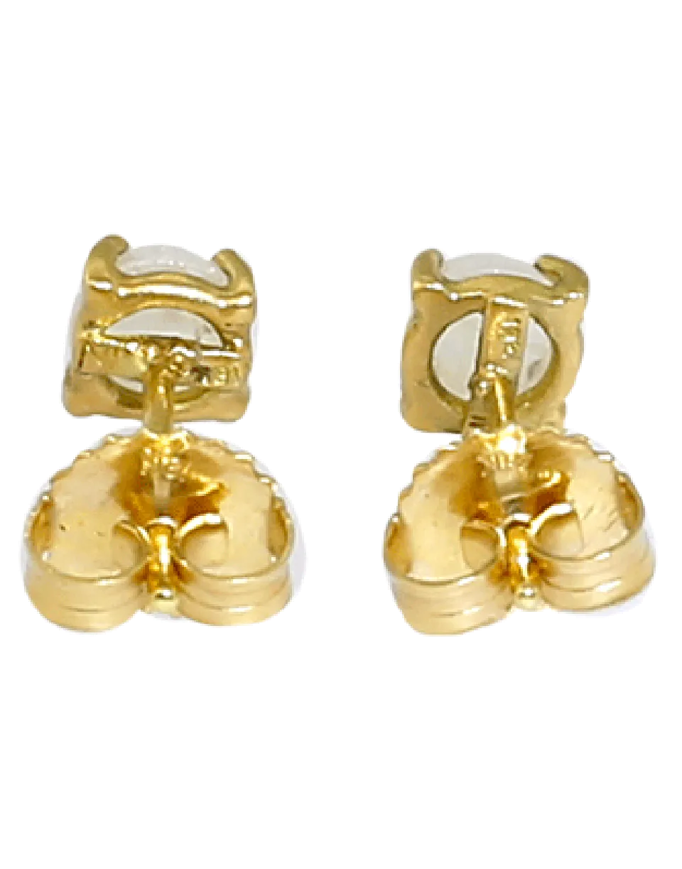 Rainbow Moonstone Stud Earrings
