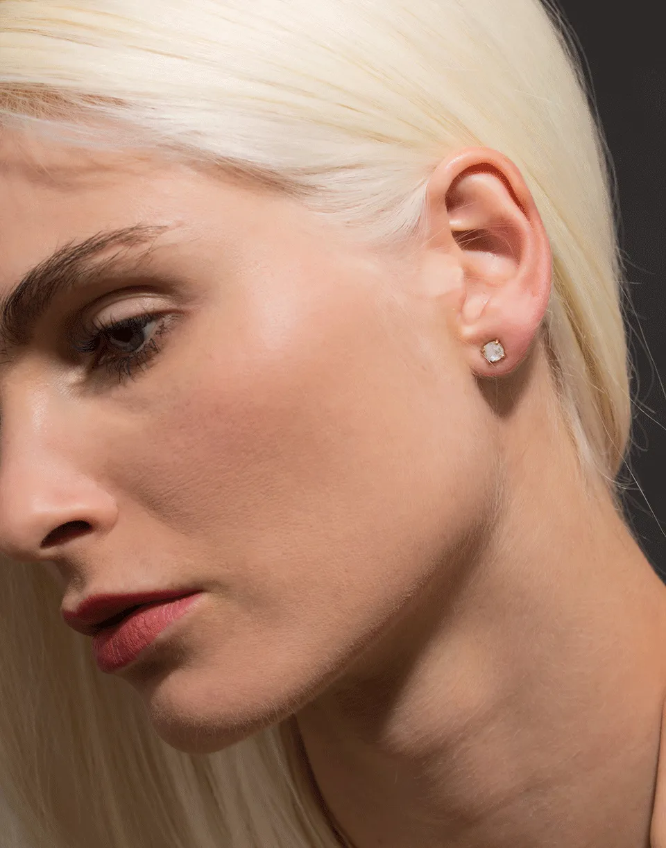 Rainbow Moonstone Stud Earrings