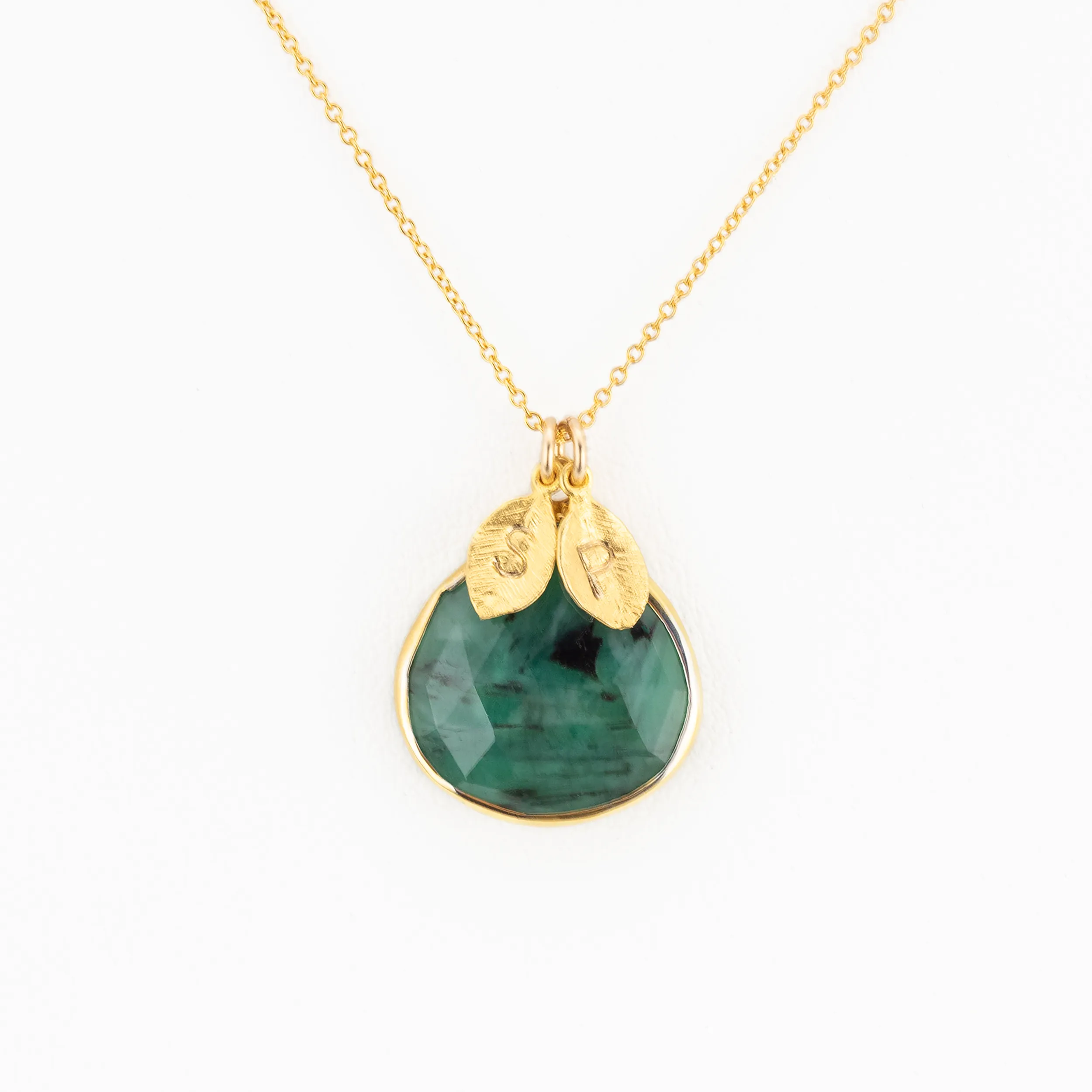 Raw Emerald Pendant Necklace