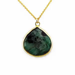 Raw Emerald Pendant Necklace