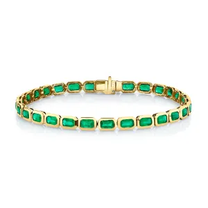READY TO SHIP MEN’S EMERALD BEZEL TENNIS BRACELET