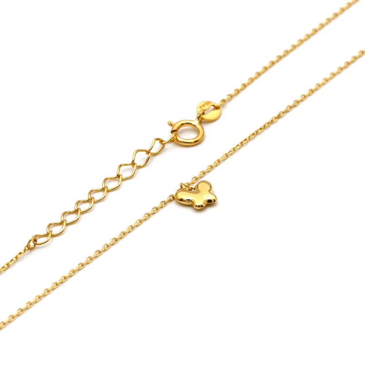 Real Gold Butterfly Adjustable Size Necklace (40 C.M) 0214/11 N1444