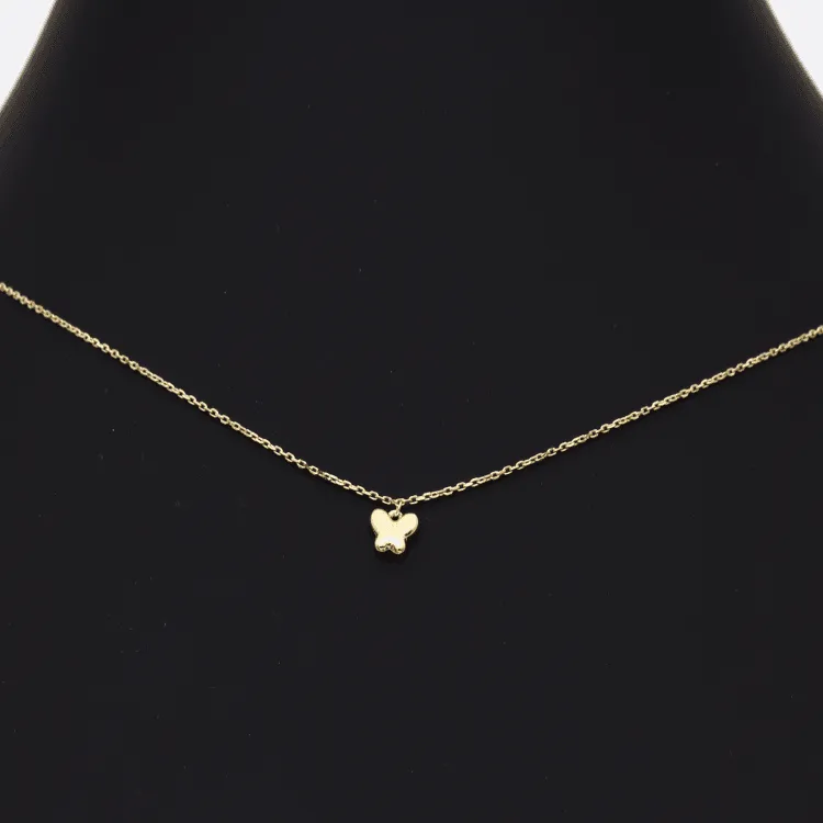 Real Gold Butterfly Adjustable Size Necklace (40 C.M) 0214/11 N1444