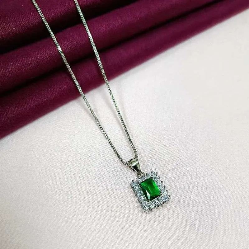 Rectangular Emerald Princess Necklace