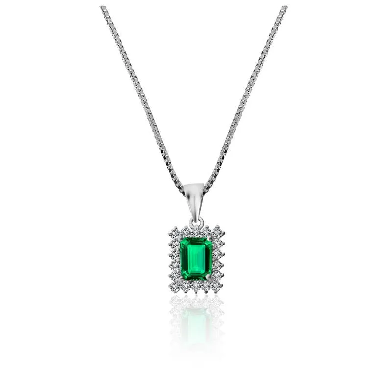 Rectangular Emerald Princess Necklace
