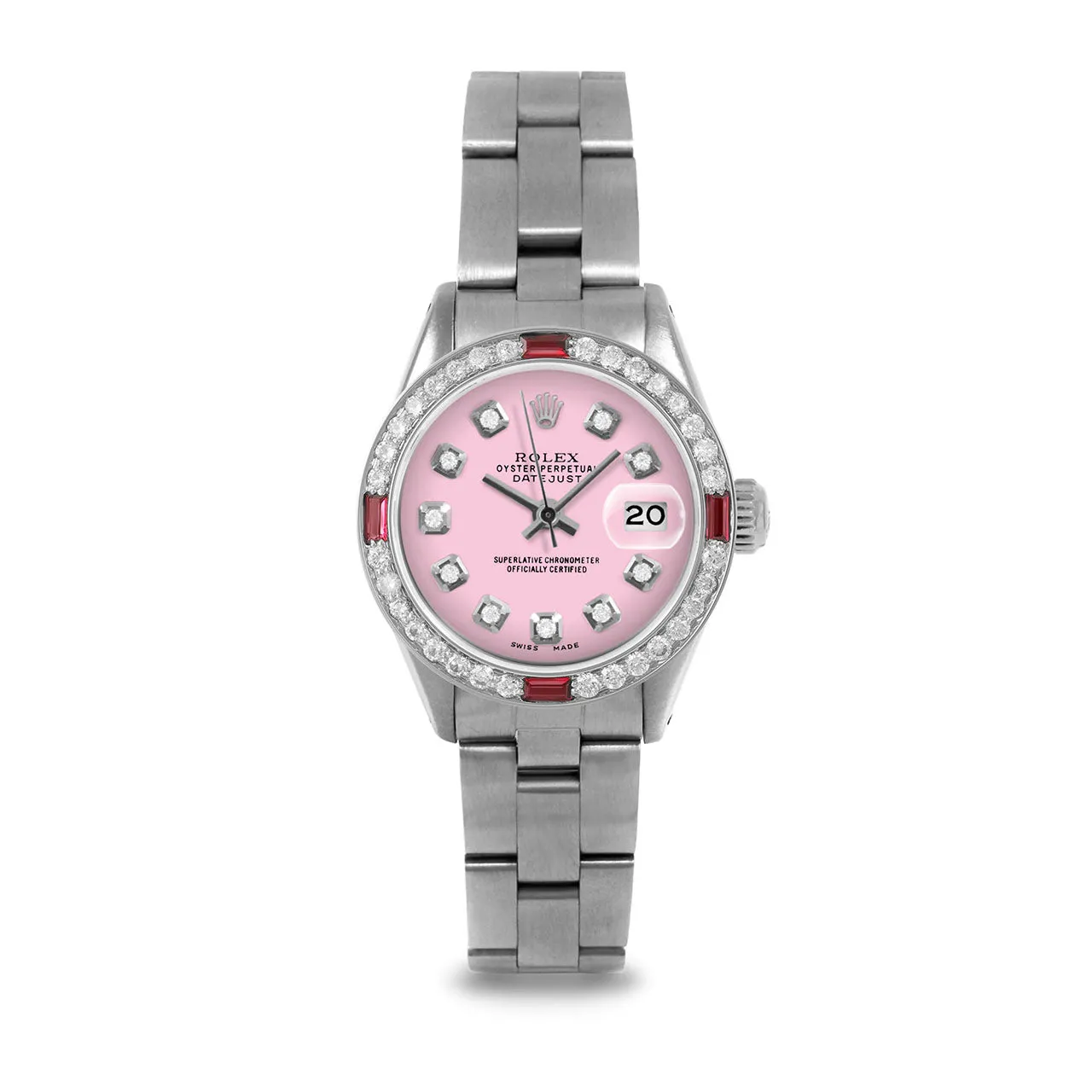 Rolex Datejust 26mm | 6917-SS-PNK-DIA-AM-4RBY-OYS