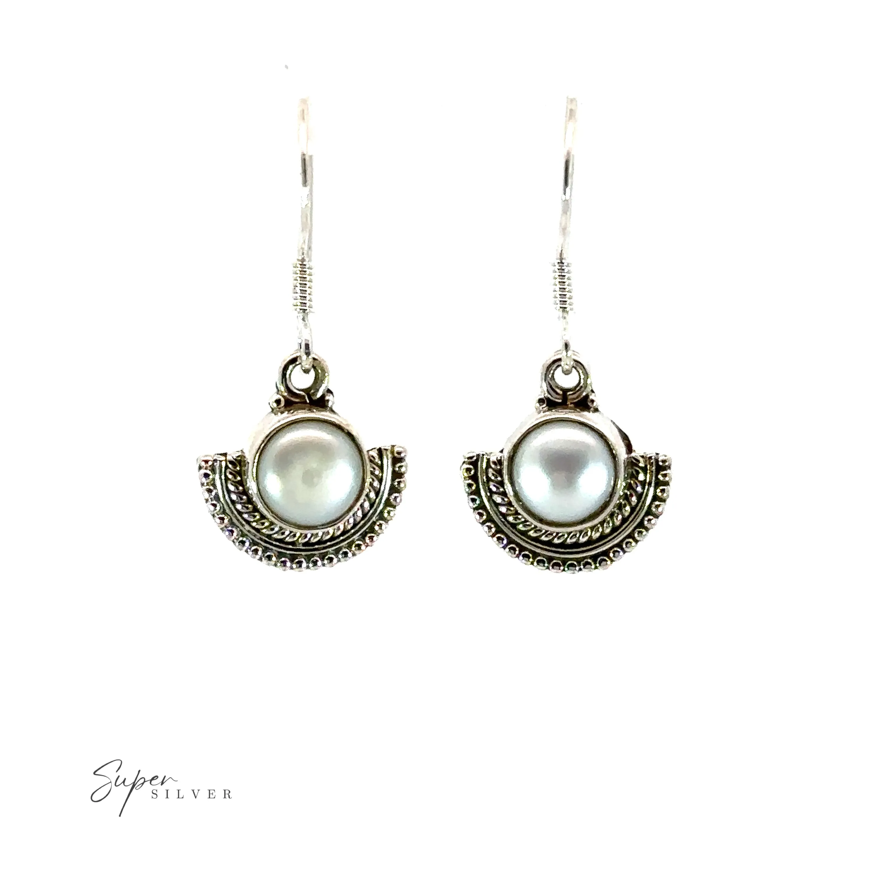 Round Gemstone Earrings with Fan Setting