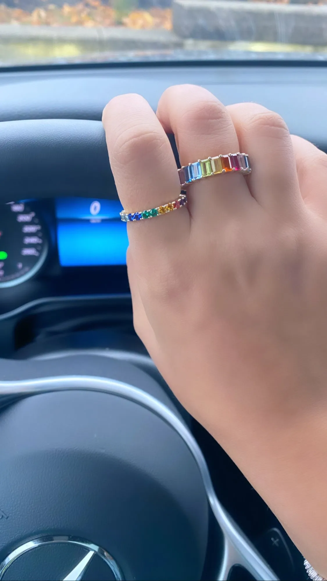 Round Rainbow Eternity Band