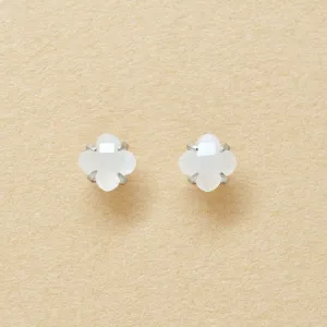 [Second Earrings] Platinum Lily Cut Moonstone Earrings