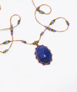 Short Tibetan necklace - Lapiz Lazuli