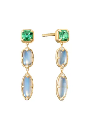 SPECIAL EDITION GREEN TOURMALINE MOONSTONE EARRINGS