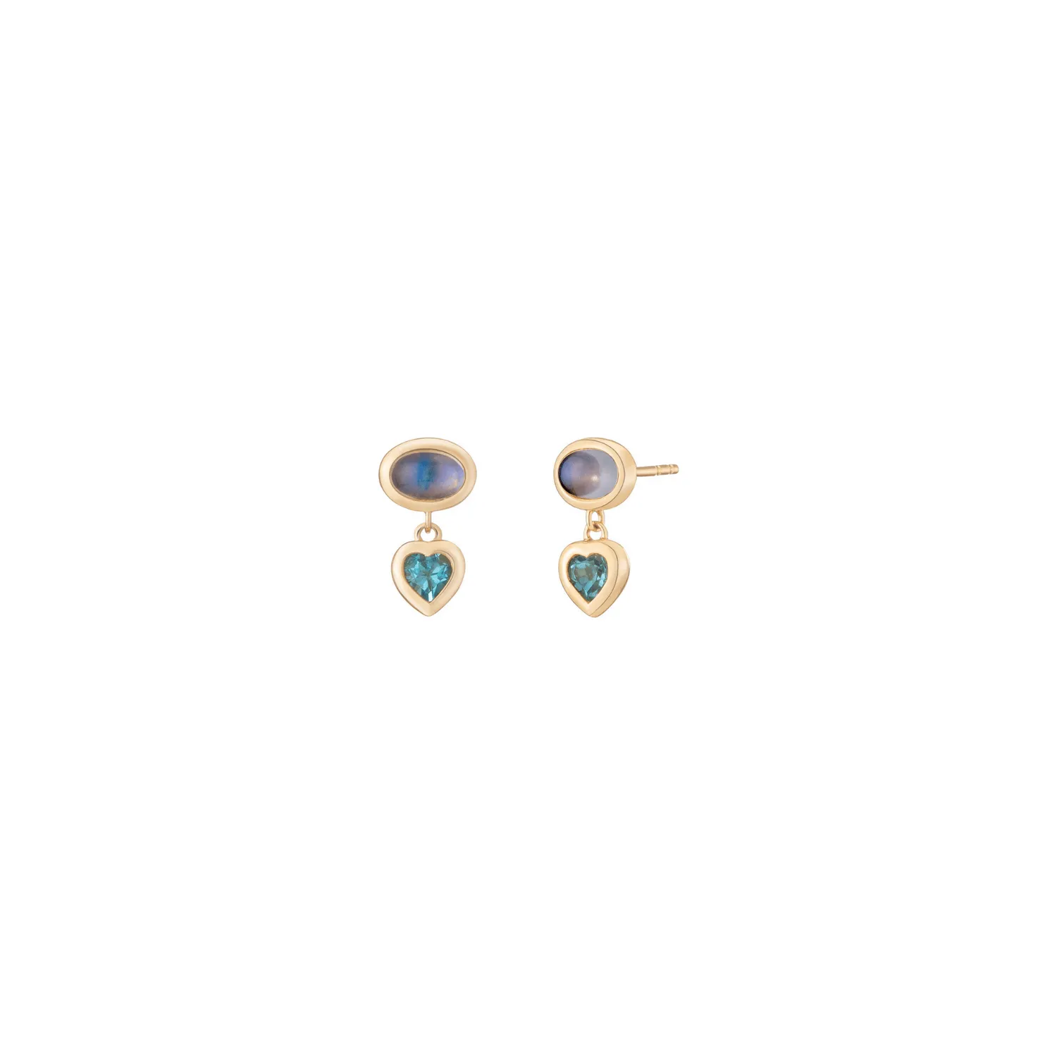 tassel earrings, moonstone   blue topaz