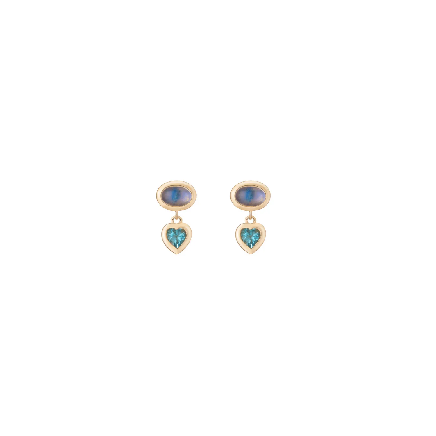 tassel earrings, moonstone   blue topaz