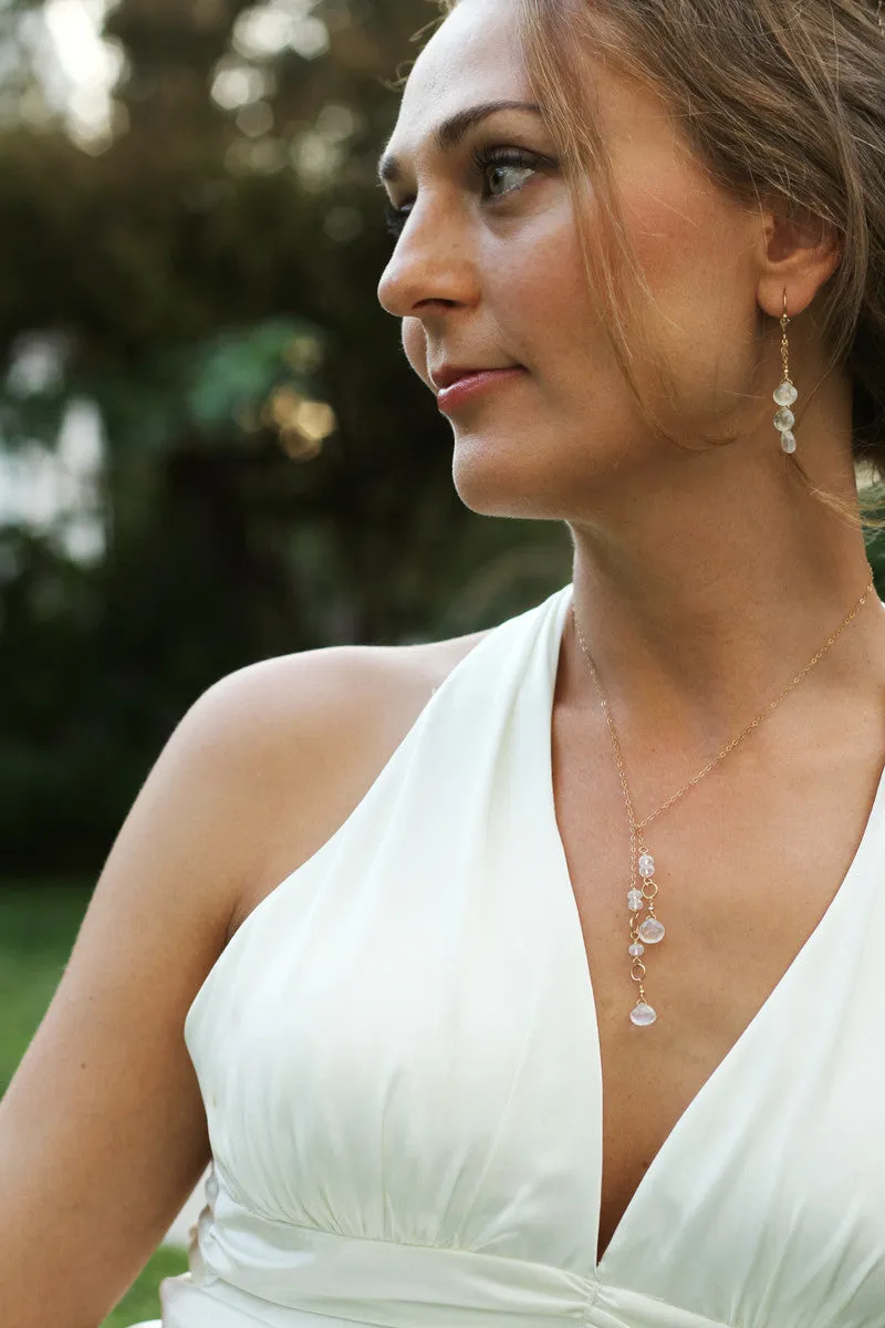 The Delicate Gold And Moonstone Dangle Earrings