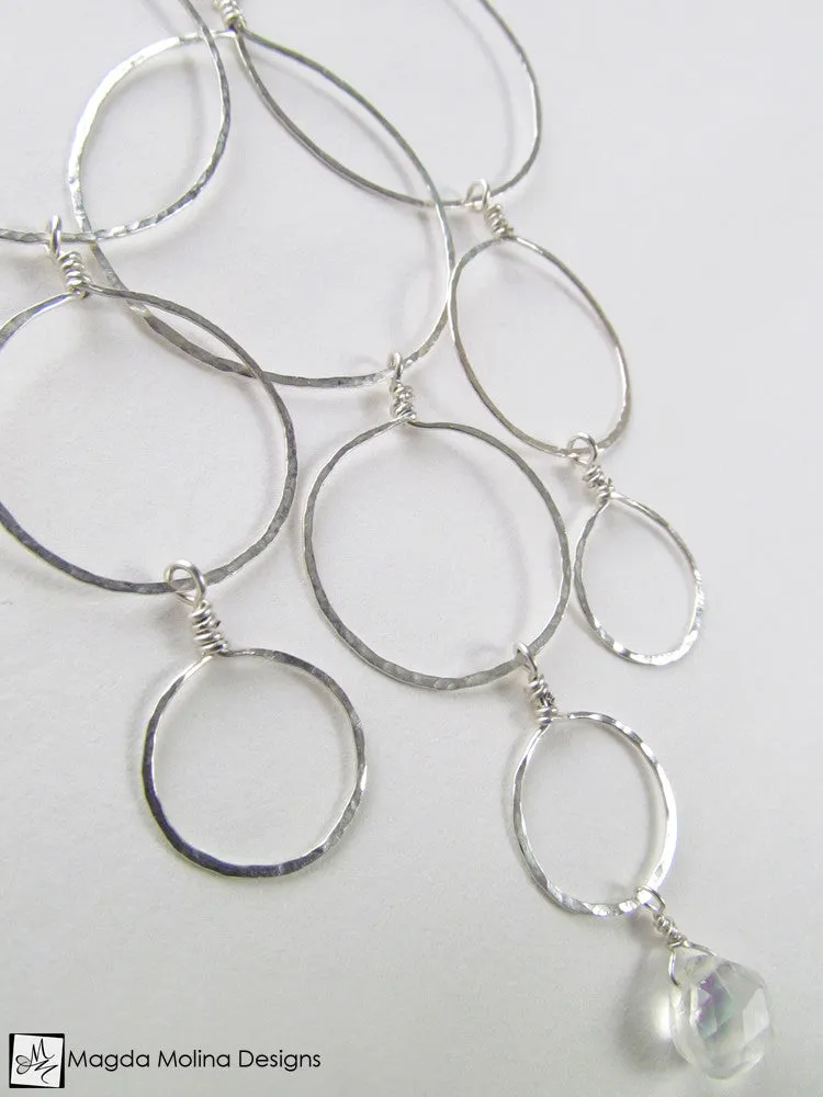 The Elegant Silver Bubbles & Moonstone Necklace