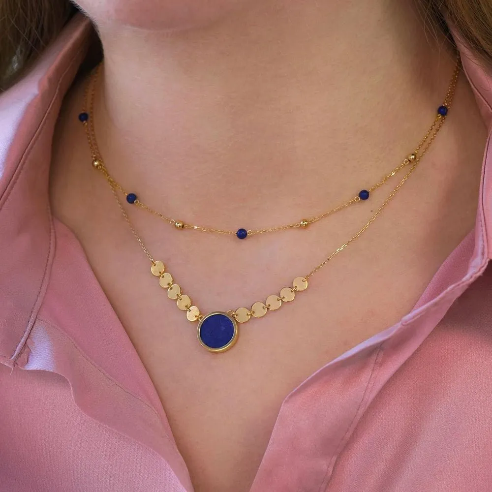 Tigri Lunas Necklace in Lapis Lazuli