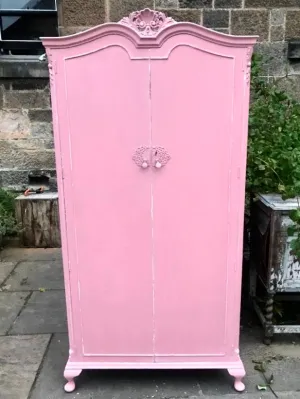 Vintage ornate single wardrobe in Palm Springs pink
