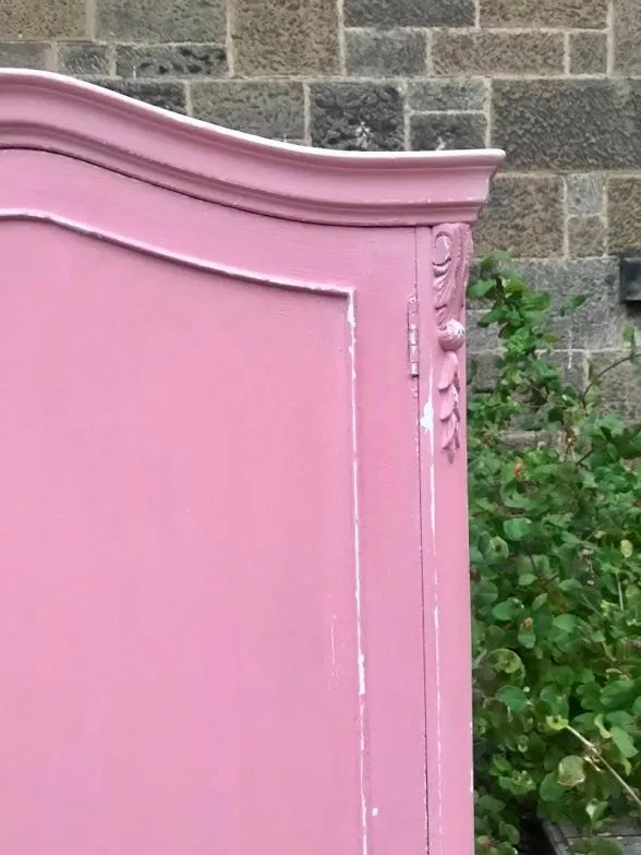 Vintage ornate single wardrobe in Palm Springs pink