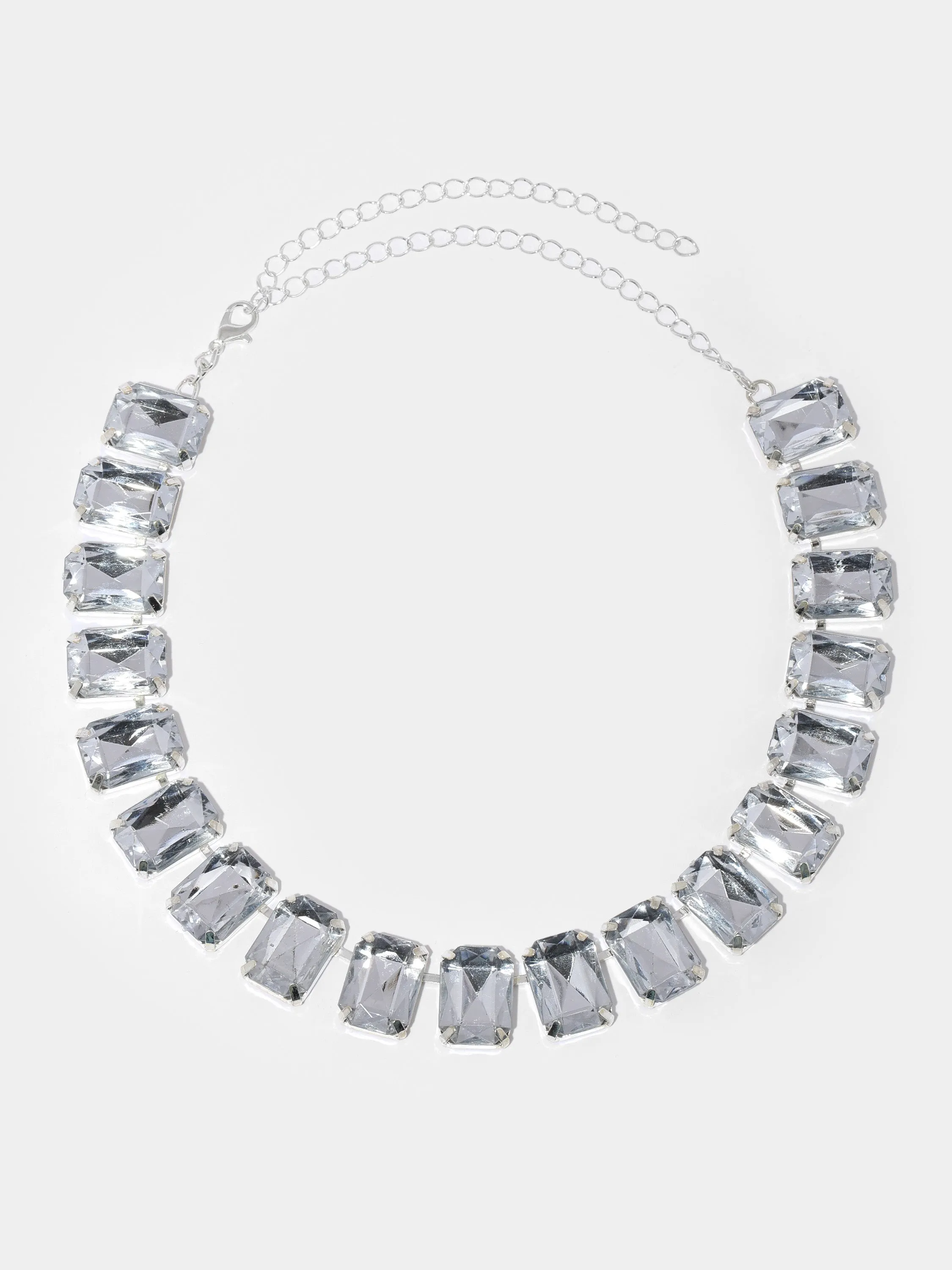 XL Emerald Cut Crystal Choker Necklace