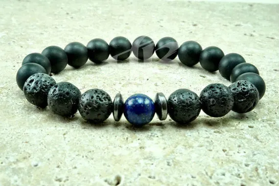 Yahto 10mm Matte Onyx Beaded Bracelet