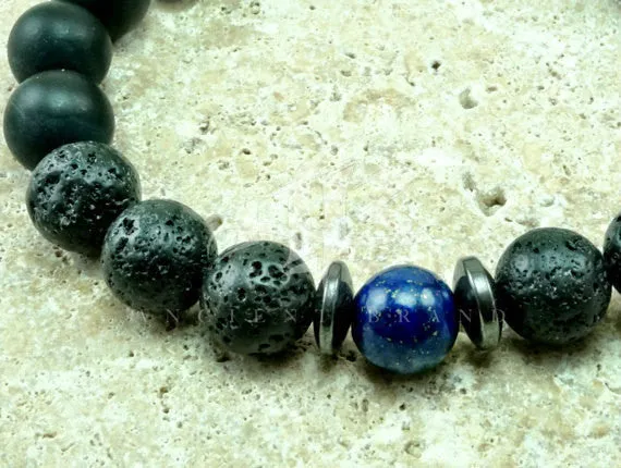Yahto 10mm Matte Onyx Beaded Bracelet