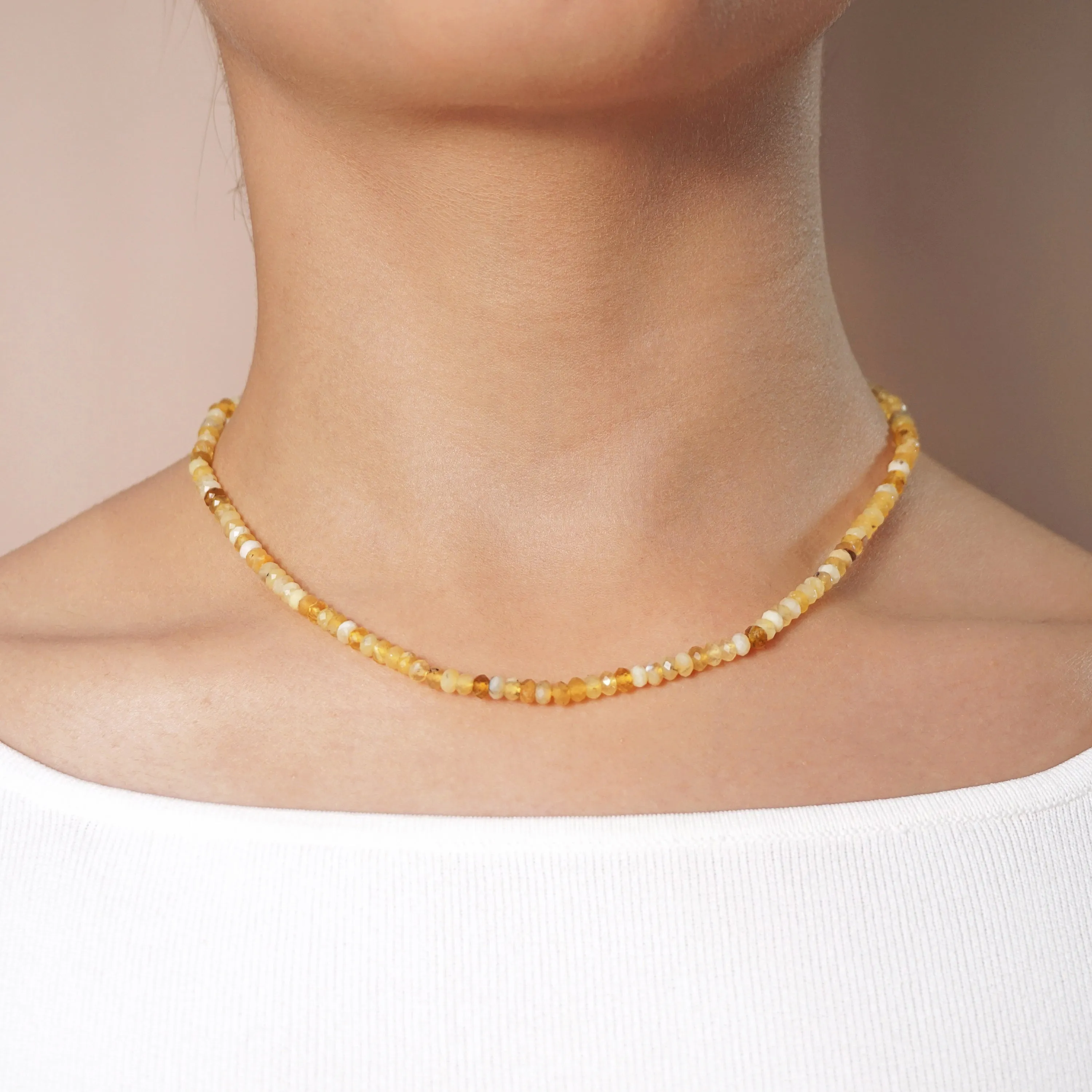 Yellow Opal Faceted Rondelle 4.5mm